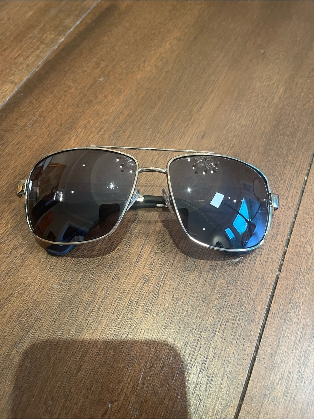 Panama Jack Silver Metal Sunglasses with Dark Gradient Lenses